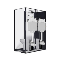 Wallgate WC Electronic Cistern Pack for incl. 2x Cisterns for 2 WCs Piezo Activated - Single Button Dual Flush
