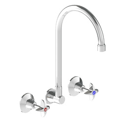 Vandal Resistant CP-BS Lead Safe™ J/V Wall Sink Set (NSW) with 180H Swivel Gooseneck & Aerator