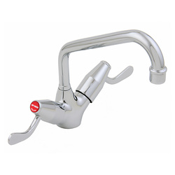 Ezy-Wash® CP-BS Lead Safe™ Lever Action Twin Mixer Sink Set C/D with Upswept Spout 80 Lever